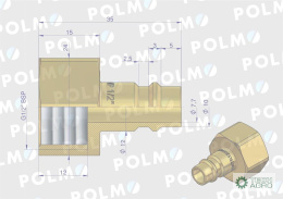 Szybkozłącze pneumatyczne P26 NW7.2 wtyczka 1/2