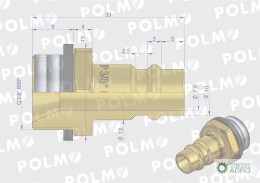 Szybkozłącze pneumatyczne P26 NW7.2 wtyczka 3/8