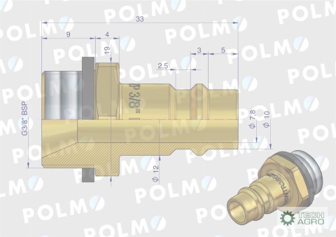 Szybkozłącze pneumatyczne P26 NW7.2 wtyczka 3/8"BSP gwint zewnętrzny POLMO ( sprzedawane po 5 ) Szybkozłącze pneumatyczne P26 NW7.2 wtyczka 3/8"BSP gwint zewnętrzny POLMO ( sprzedawane po 5 )