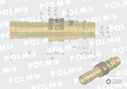 Szybkozłącze pneumatyczne P26 NW7.2 wtyczka pod wąż DN10mm POLMO ( sprzedawane po 5 )