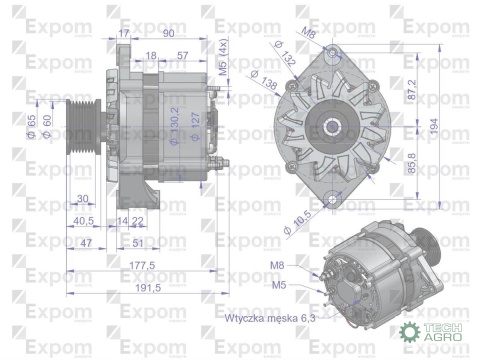 Alternator AAK1363 Nowy Typ EXPOM EXPOM KWIDZYN eu