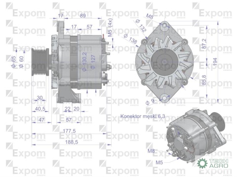 Alternator AAK4321 Nowy Typ EXPOM KWIDZYN eu