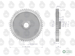 Koło zębate skrzyni biegów 1870200M1 Z-21/53 MF4 ORYGINAŁ URSUS