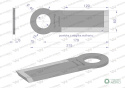 Nóż krótki przystawki do kukurydzy napawany 215x60x6 otwór 40mm zastosowanie Olimac Drago WARYŃSKI