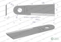 Nóż przystawki do kukurydzy napawany 232x70-51x6 otwór 25.5mm zastosowanie Capello WARYŃSKI