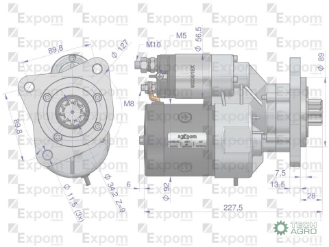 Rozrusznik z reduktorem typu Magneton Deutz Fendt 9142802 Blue Line EXPOM KWIDZYN