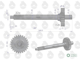 Wał sprzęgła 1-stopień Z-26 gruby frez 4514 MF4 ORYGINAŁ URSUS