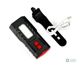 Lampa rowerowa LED przednia zdwojona z powerbankiem 4000 mAh i funkcją RED ładowana USB Teger