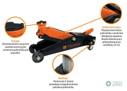 Podnośnik hydrauliczny - podjazdowy, 3T, Teger