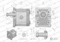 Pompa hydrauliczna zębata 11.0cm3 (grupa 2 - typ europejski) wałek 1:8 przyłącza gwintowane 1/2"-3/4" (obroty prawe) max.260 ba