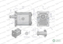 Pompa hydrauliczna zębata 25.0cm3 (grupa 2 - typ europejski) wałek 1:8 przyłącza gwintowane (obroty prawe) max.180 bar Waryński