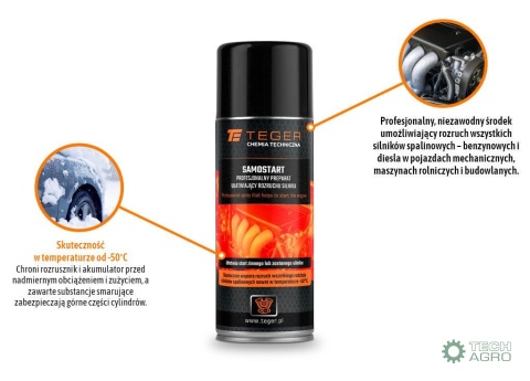 Profesjonalny preparat ułatwiający rozruchu silnika (SAMOSTART), 400ml, Teger