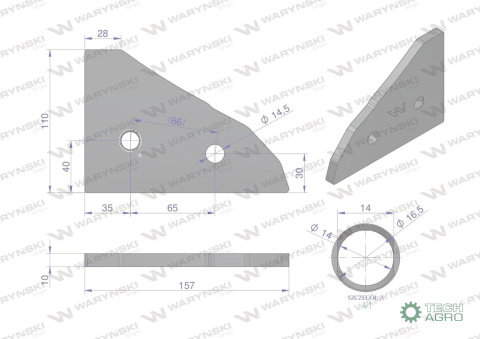 PRZEDNIA CZĘŚĆ PŁOZY LEWA KUHN WARYŃSKI 761107