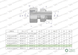 Przyłączka hydrauliczna metryczna AB (EVGE) M22x1.5 15L x M18x1.5 ED Waryński ( sprzedawane po 2 )