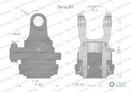 Sprzęgło na kołek wału Seria 2R 900Nm - 24x61 - 1 3/8 Z21 WARYŃSKI