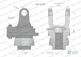 Sprzęgło na kołek wału Seria 6R 2200Nm - 30x92 - 1 3/4 Z6 WARYŃSKI