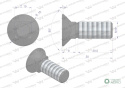 Śruba kpl. płużna podsadzana D 608 M10x30 mm kl.10.9 Waryński ( sprzedawane po 25 )