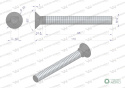 Śruba kpl. płużna podsadzana D 608 M12x110 mm kl.10.9 Waryński ( sprzedawane po 10 )