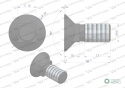 Śruba kpl. płużna podsadzana D 608 M12x30 mm kl.10.9 Waryński ( sprzedawane po 25 )