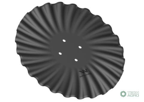 Talerz, prosty falowany drobna fala 460 mocowanie 4/98 grubość 4 mm stal borowa, Waryński