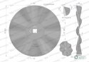 Talerz, prosty falowany gruba fala 510 otwór 30x30 grubość 5 mm stal borowa, Waryński