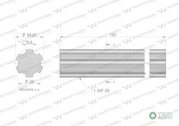 Wałek, WOM frezowany całościowo 150mm Z6 - 1 3/8, Waryński