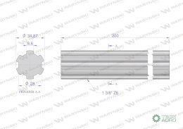 Wałek, WOM frezowany całościowo 200mm Z6 - 1 3/8, Waryński