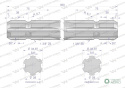 Wałek, WOM frezowany dwustronnie 350mm Z6 - 1 3/8, Waryński