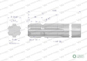 Wałek, WOM frezowany jednostronnie 1000mm Z6 - 1 3/8, Waryński