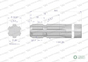 Wałek, WOM frezowany jednostronnie 600mm Z6 - 1 3/8, Waryński