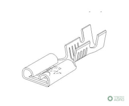 Nasadka nasuwka F-2.5 żeńska z zaczepem FZ cynowana 6,3x0,8 1,0-2,5 GB0,38 L19,2 ( sprzedawana po 300 szt ) ELMOT widoczna ce