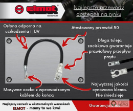 Przewód akumulatorowy oczko przełącznika (plus na akumlator) 1m C-385 6-cyl ELMOT PREMIUM LINE