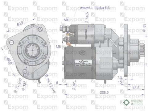 Rozrusznik z reduktorem typu Magneton 9142745 John Deere Blue Line EXPOM KWIDZYN