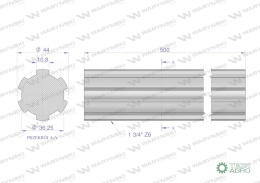 Wałek, WOM frezowany całościowo 500mm Z6 - 1 3/4, Waryński