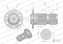 Wałek, WOM z kołnierzem na 6 otworów adapter Z20 - 1 3/4, Waryński