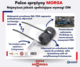 Palec zgrabiarki karuzelowej Deutz-Fahr, Vicon VF L 595 mm 10 mm malowane proszkowo MORGA