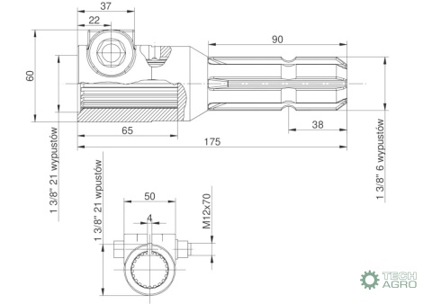 Redukcja wałka WOM adapter na śrubę 1 3/8" 21 wpustów na wałek 1 3/8" 6 wpustów MORGA Redukcja wałka WOM adapter na śrubę 1 3/8" 21 wpustów na wałek 1 3/8" 6 wpustów MORGA