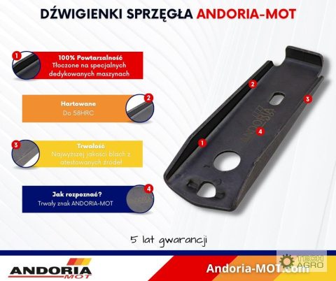 Dźwigienka sprzęgła hartowana Ursus C-328, C-330 (sprzedawane po3) ANDORIA - MOT widoczna cena za 1 sztukę Dźwigienka sprzęgła hartowana Ursus C-328, C-330 (sprzedawane po3) ANDORIA - MOT widoczna cena za 1 sztukę
