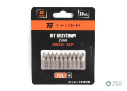 Bit krzyżowy PZ 25 mm/PZ1 (ZESTAW 10 SZT) / TEGER