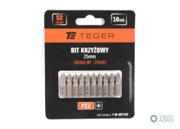 Bit krzyżowy PZ 25 mm/PZ2 (ZESTAW 10 SZT) / TEGER