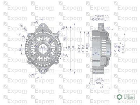 Pokrywa przednia alternatora 100211-6420EX, 233704EX Nowy Typ EXPOM KWIDZYN eu Pokrywa przednia alternatora 100211-6420EX, 233704EX Nowy Typ EXPOM KWIDZYN eu
