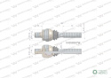 Przegub kierowniczy 202mm- M22x1,5/ M22x1,5 04358287 WARYŃSKI
