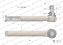 Przegub układu kierowniczego JCB 1262253.1 Waryński