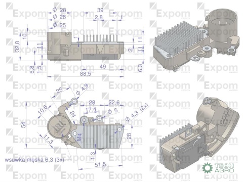 Regulator alternatora 100211-6420EX Nowy Typ EXPOM KWIDZYN eu Regulator alternatora 100211-6420EX Nowy Typ EXPOM KWIDZYN eu