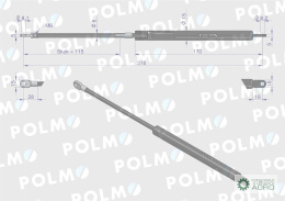 Siłownik drzwi L max. 318mm 65415026 MASSEY FERGUSON POLMO