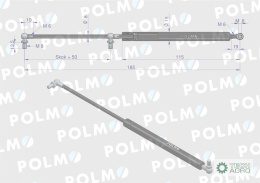 Siłownik szyby bocznej L max. 185mm 65499071 DIETEG POLMO