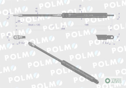 Siłownik szyby przedniej L max. 356mm CA287636P MASSEY FERGUSON MAUSER POLMO