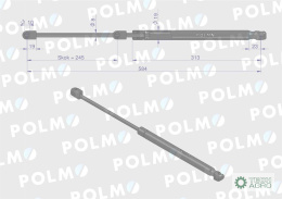 Siłownik szyby tylnej L max. 584mm 65421002 1-99-976-047 STEYR POLMO