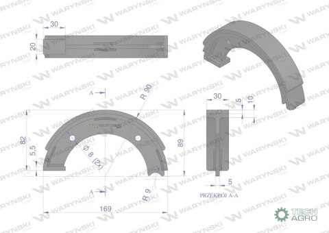 Szczęka hamulcowa 04378796 DEUTZ Waryński (sprzedawane po 4 ) Szczęka hamulcowa 04378796 DEUTZ Waryński (sprzedawane po 4 )
