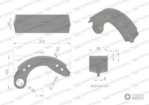Szczęka hamulcowa 04399854 DEUTZ Waryński (sprzedawane po 4 ) Szczęka hamulcowa 04399854 DEUTZ Waryński (sprzedawane po 4 )